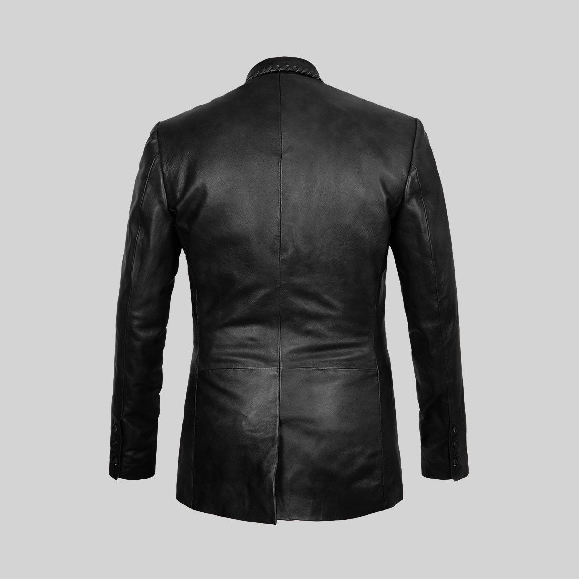 Men's Western Black Leather Blazer