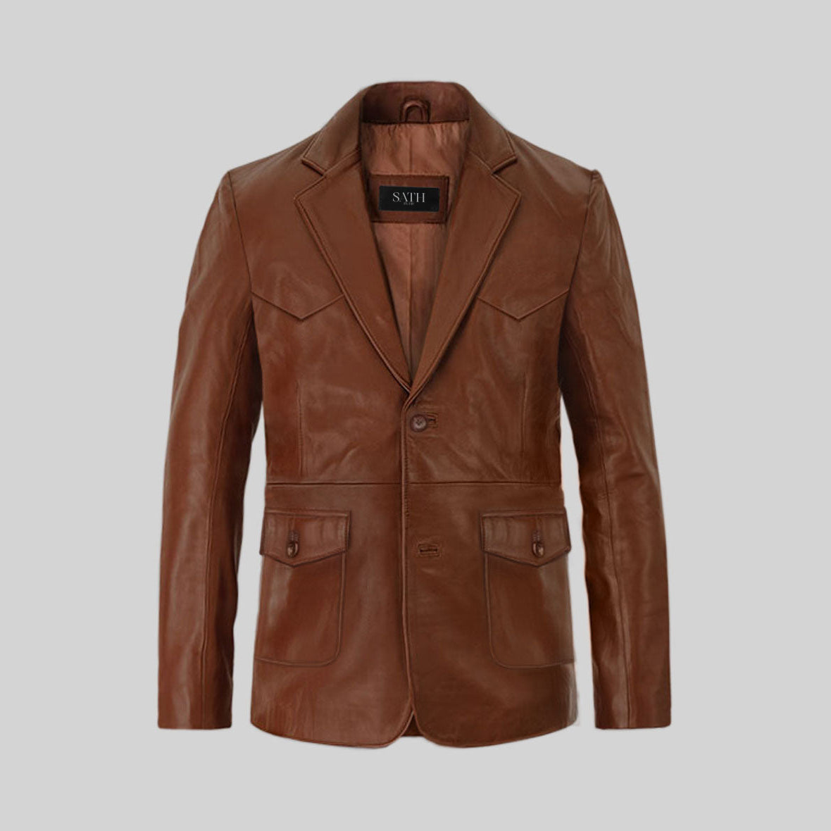 Men's Western Brown Leather Blazer