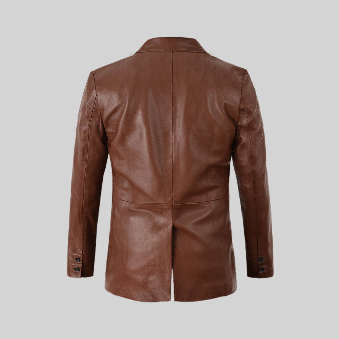 Men's Working Cuff Tan Brown Leather Blazer