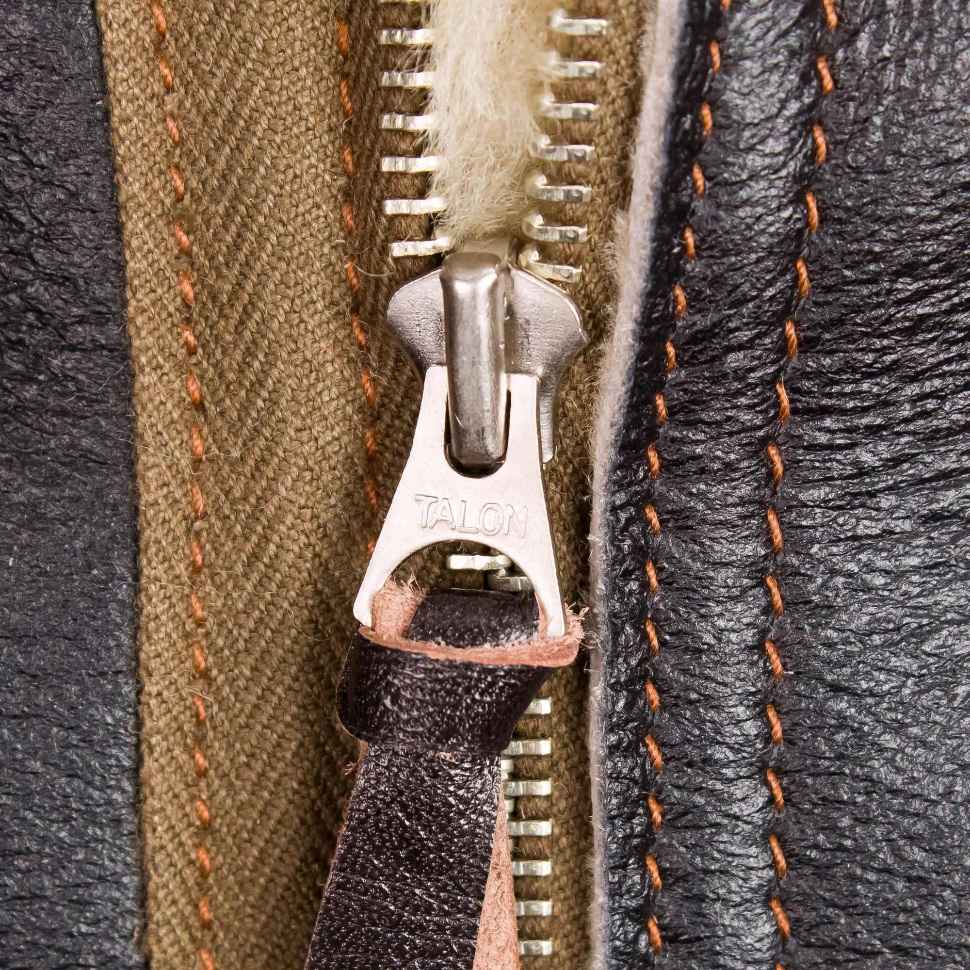 Men's Slim Fitted Fur & Shearling Leather Jacket With White Fur