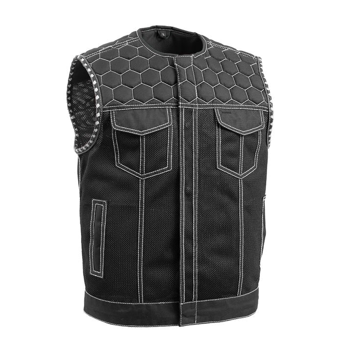 Men's Moto Mesh Hornet Leather Vest