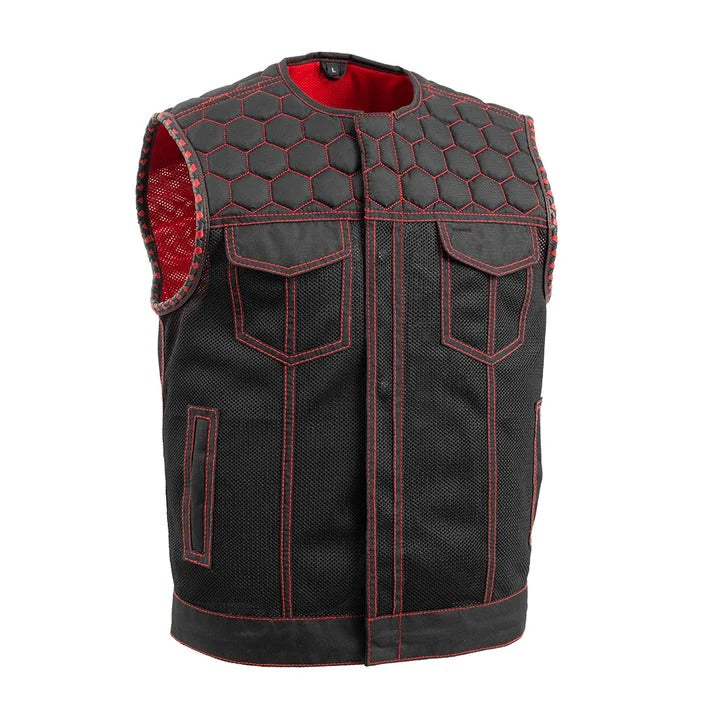 Men's Moto Mesh Hornet Leather Vest