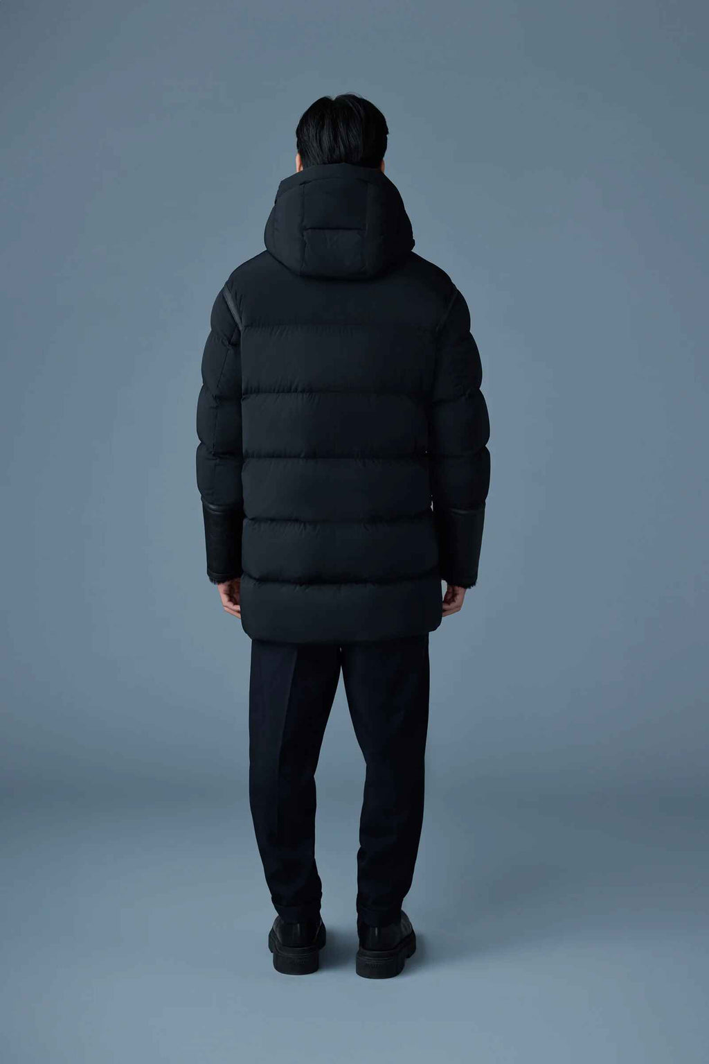 Men's shearling Collar Hooded Quilted down Jacket