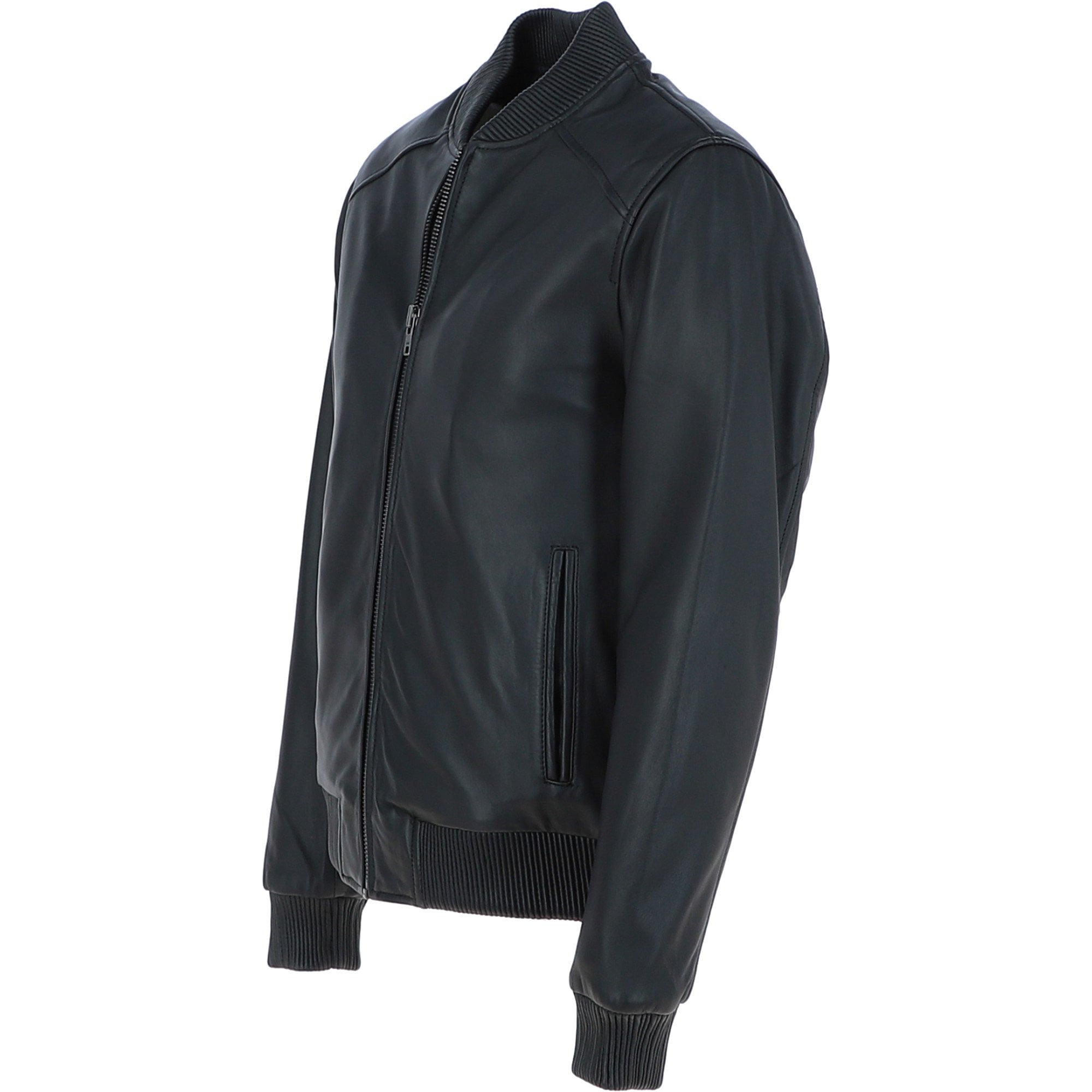 Men Leather Bomber Jacket