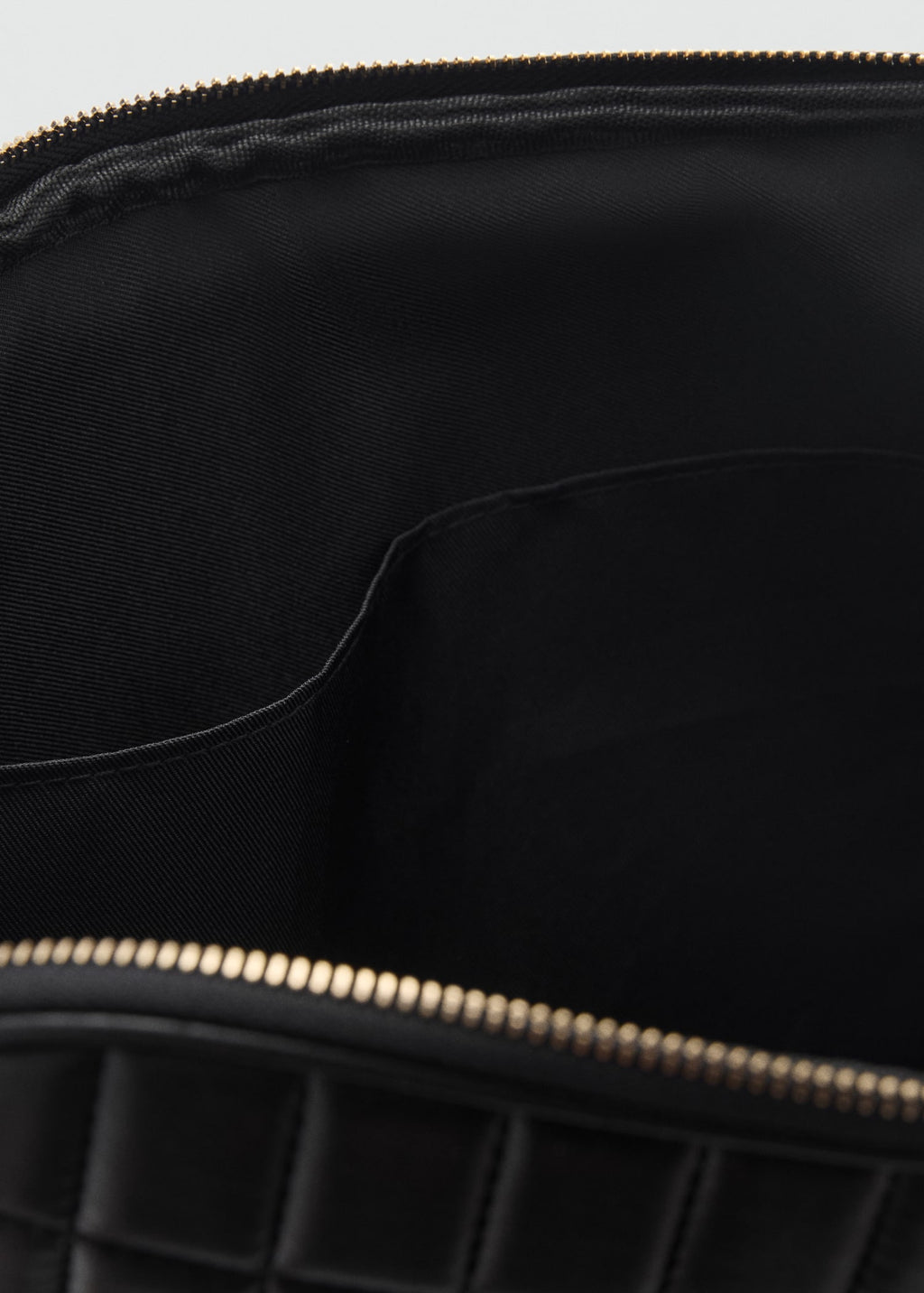 Quilted Design Black Leather Laptop Bag