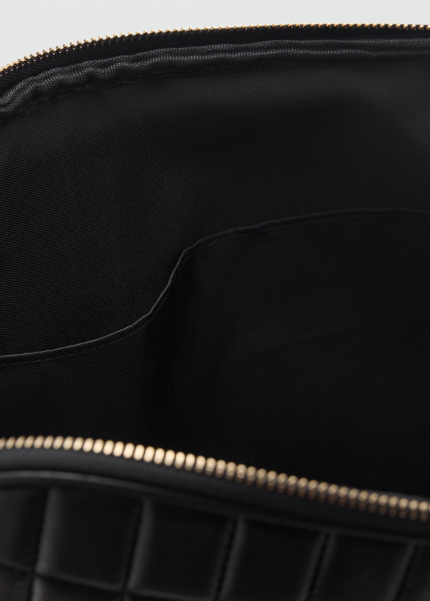 Quilted Design Black Leather Laptop Bag