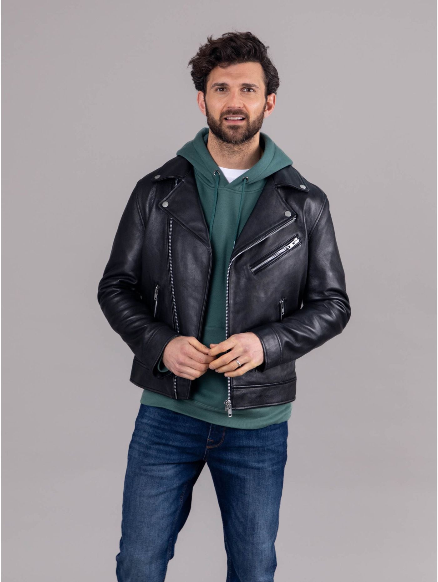 Rockcliffe Sath Bikerjacke aus Leder 