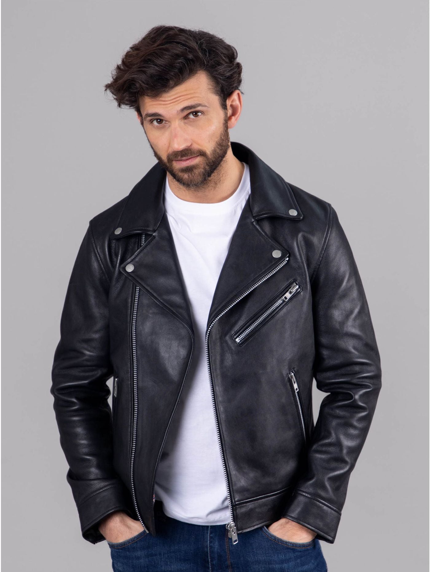 Rockcliffe Sath Bikerjacke aus Leder 