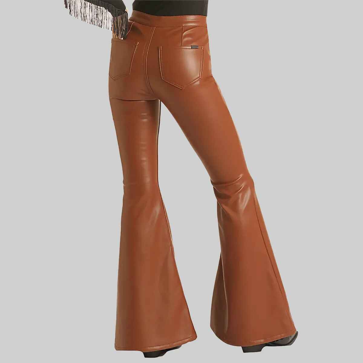 Sath Limited Women’s Brown Leather Pant Wide Leg