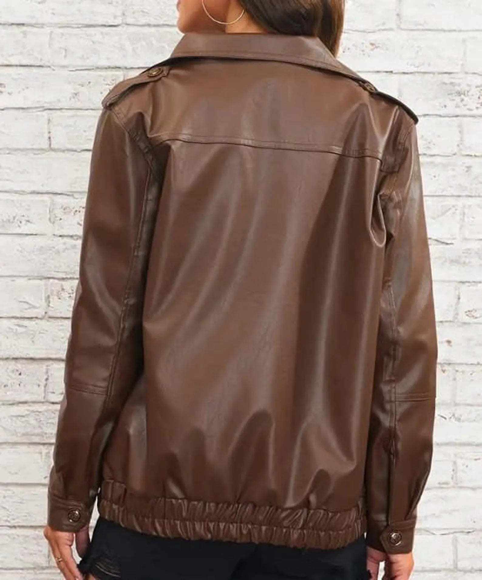 Women's 90's Handmade Lambskin Oversized Real Leather Jacket