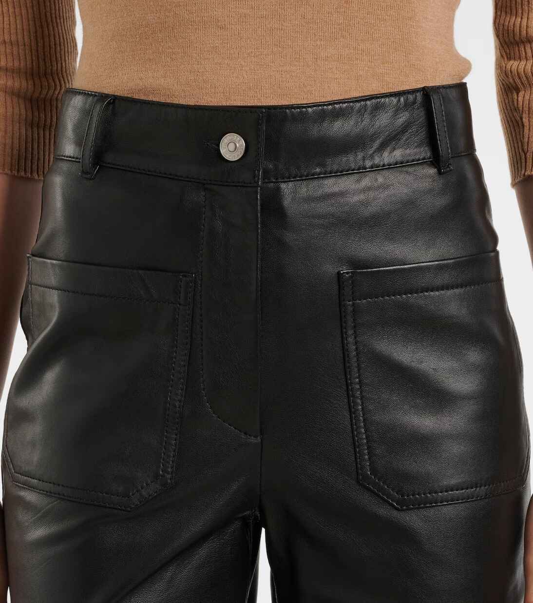 Women's Alina High Rise Leather Bootcut Pants