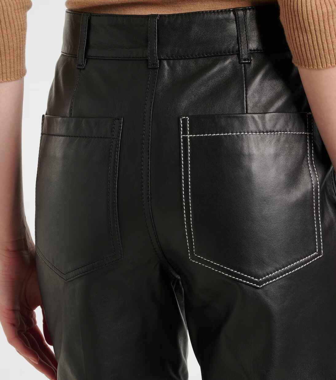 Women's Alina High Rise Leather Bootcut Pants
