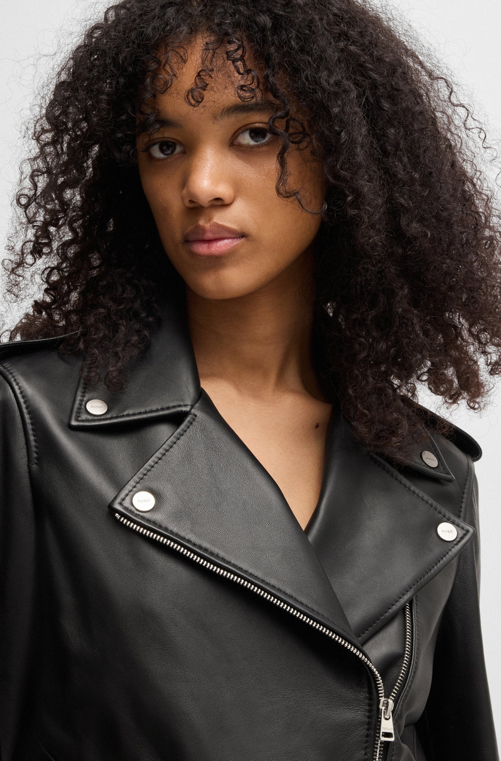 Women's Asymmetric Biker Jacket in Leather