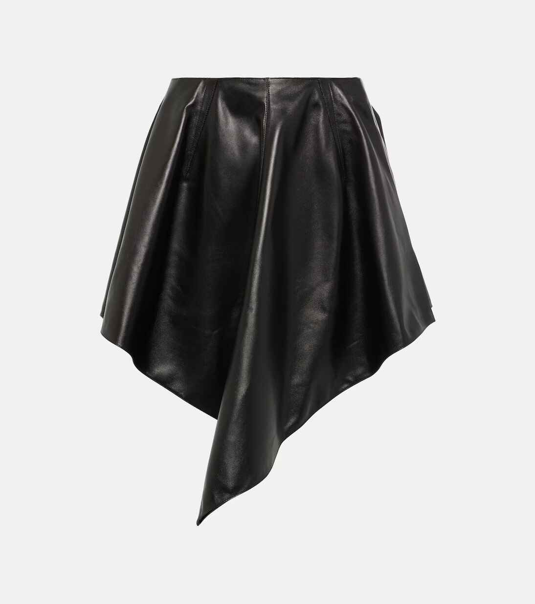 Women's Asymmetric Leather Mini Leather Skirt