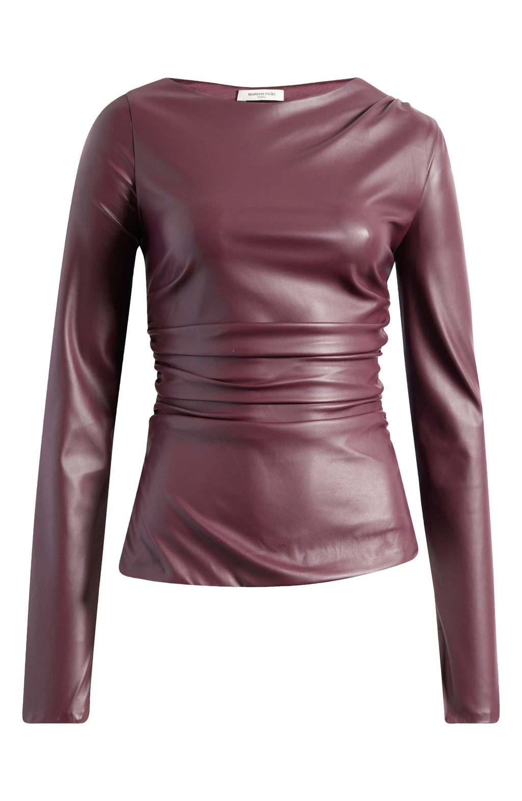 Women's Asymmetric Split Hem Leather Top