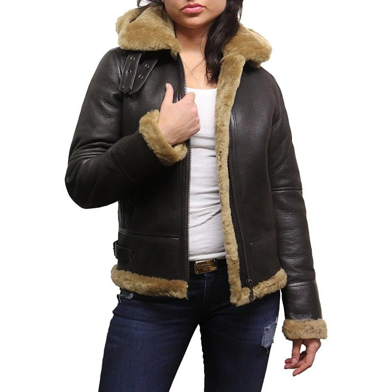 Women's B3 WW2 Fur Shearling Leather Jacket