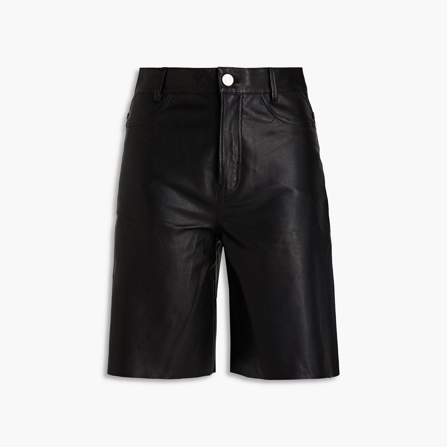 Women's Belt Loops Leather Shorts