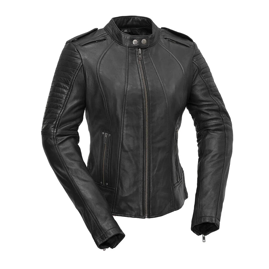 Women's Biker Motorcycle Leather Jacket