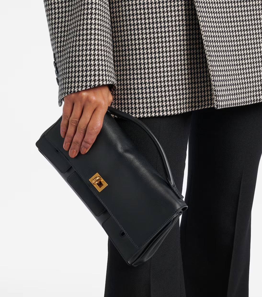 Women's Black Air Detachable Strap Leather Purse