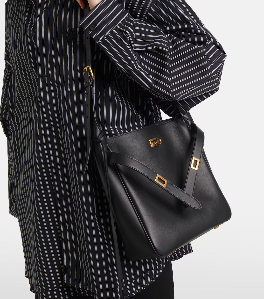 Women's Black Air Leather Small Shoulder Purse