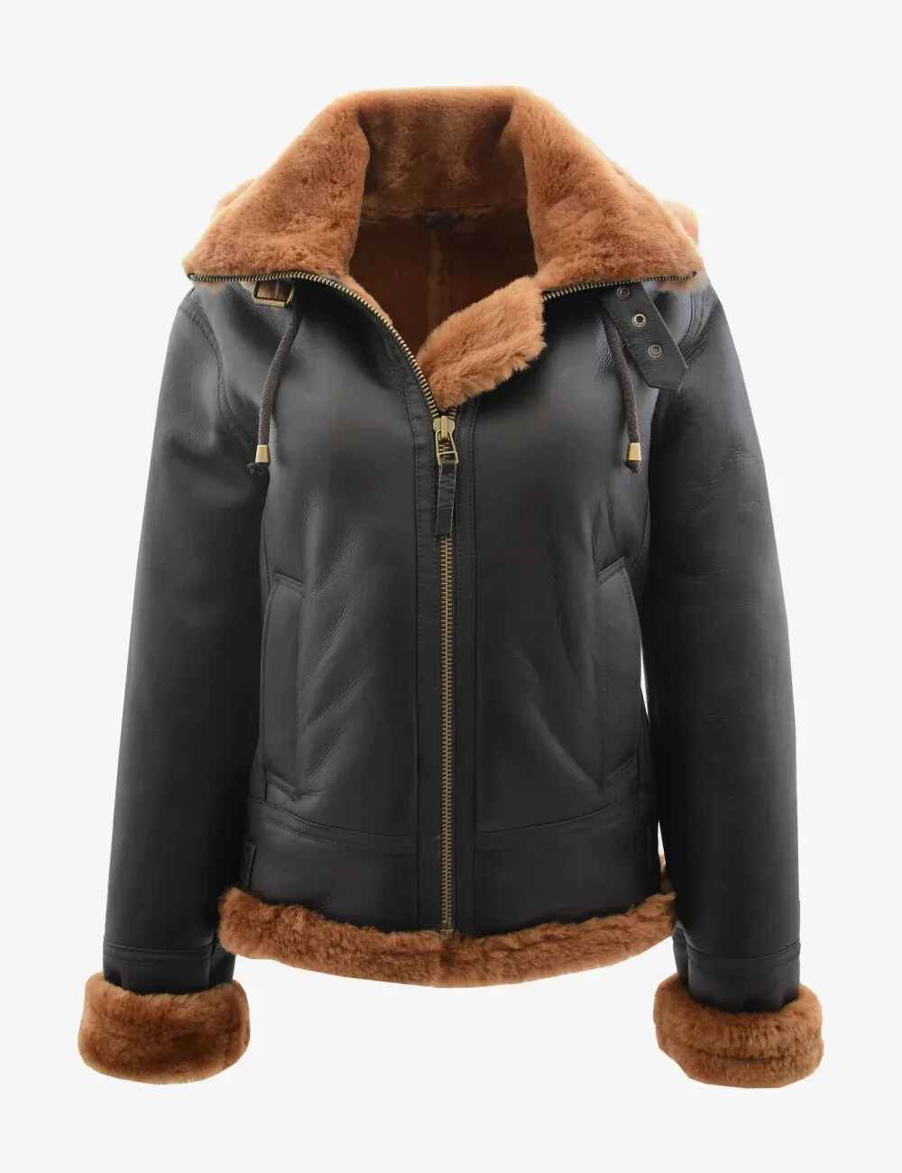 Women’s Black Amber Ridge Sheepskin Leather Shearling Jacket