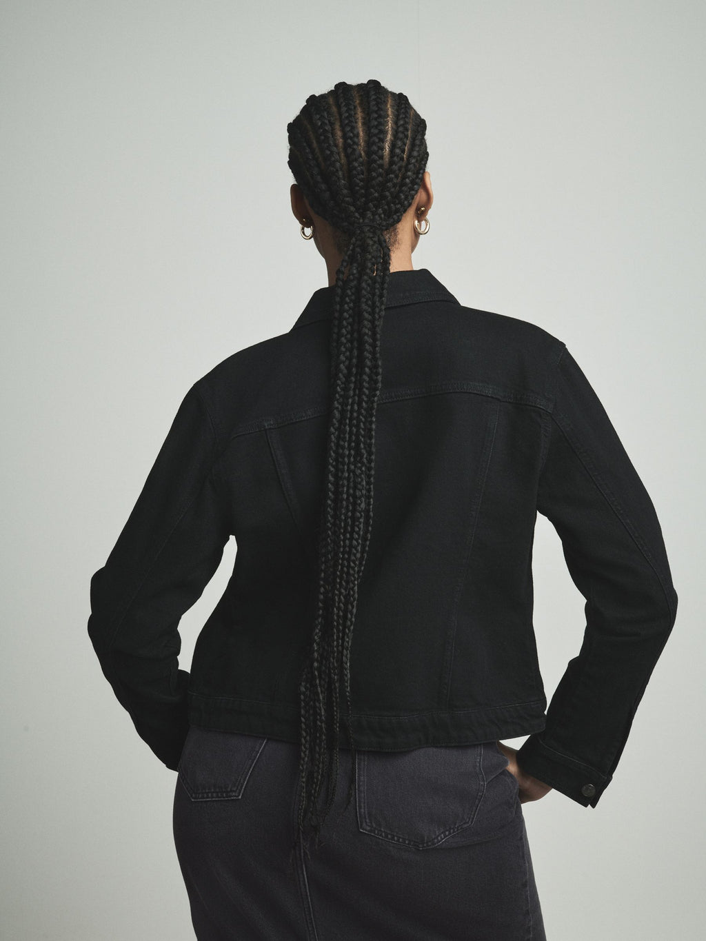 Women's Black Button Up Denim Jacket