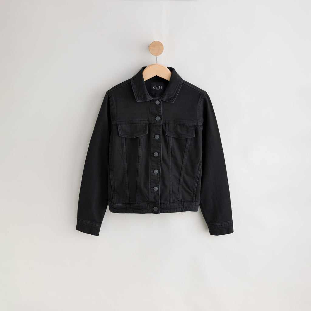 Women's Black Button Up Denim Jacket