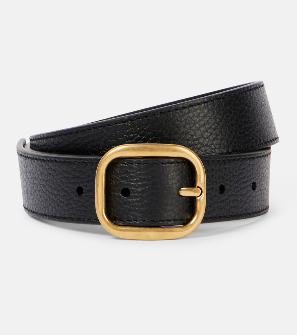 Women's Black Calfskin Leather Belt