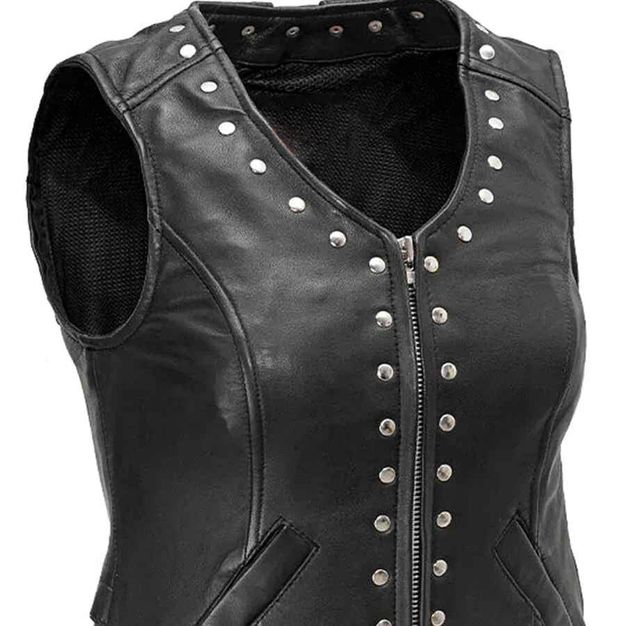 Women's Black Empress Leather Motorcycle Jacket