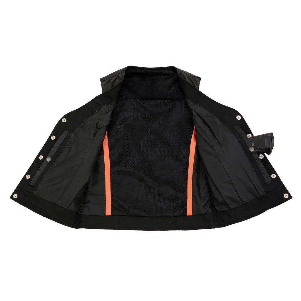 Women's Black Front Laces Leather Vest