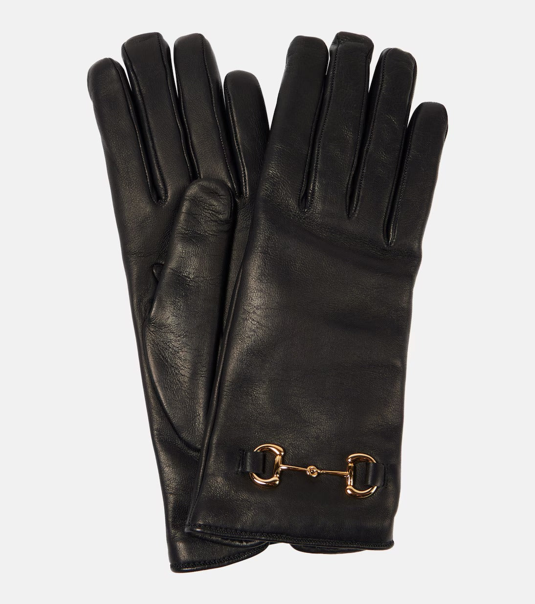 Women's Black HorseBit Leather Gloves