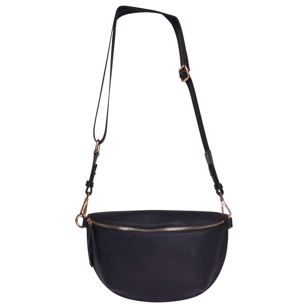 Women's Black Leather Crossbody Bag