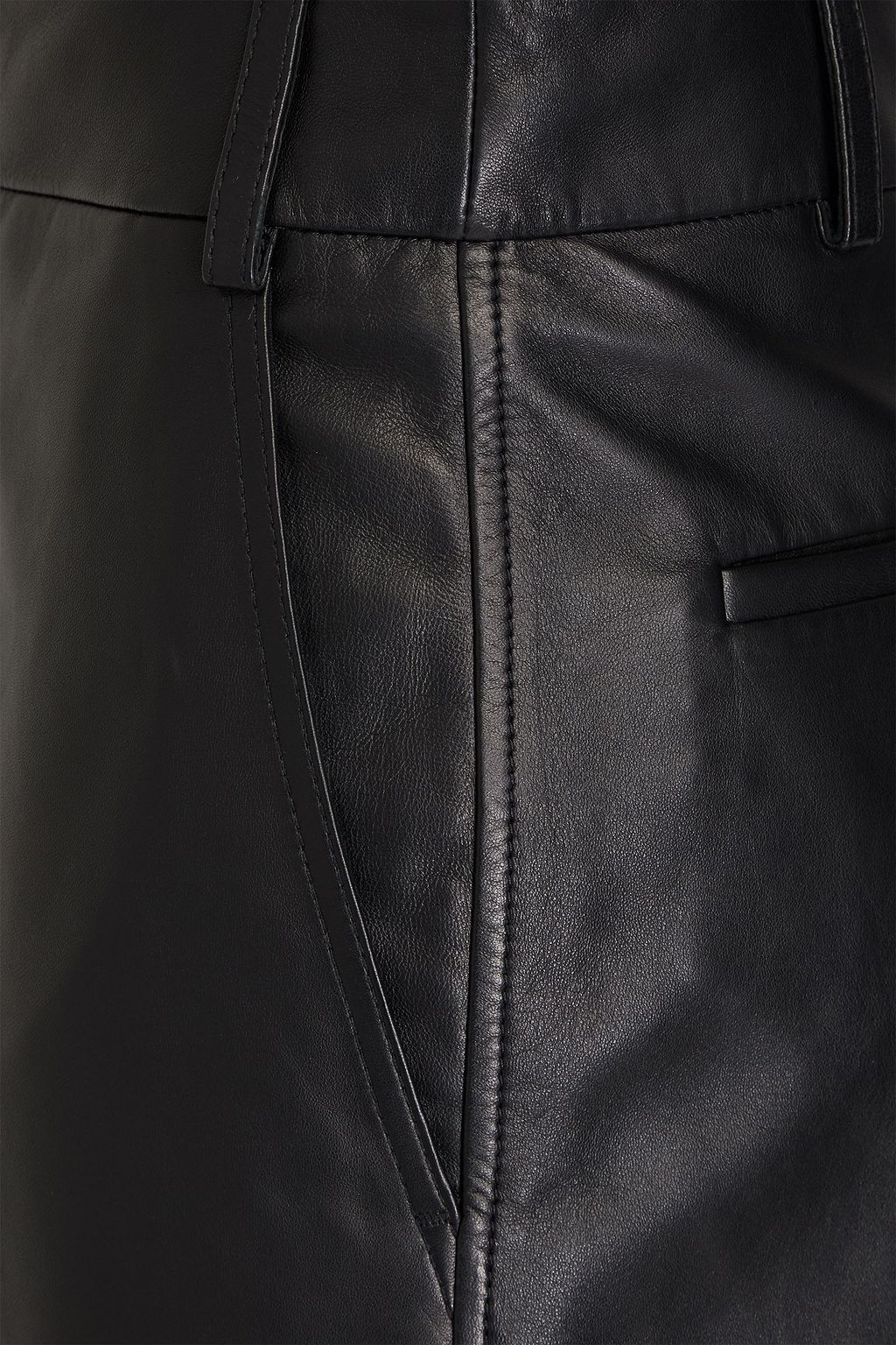 Women's Black Leather High Rise Shorts