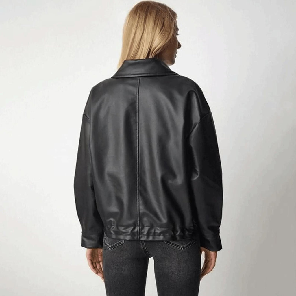 Women's Black Lightweight Genuine Sheepskin Jacket