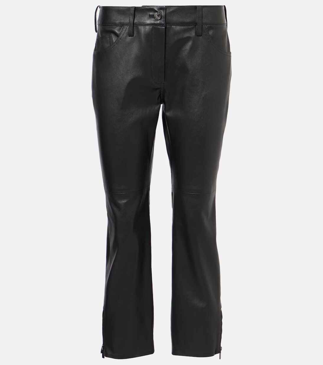 Women's Black Low Rise leather Pants