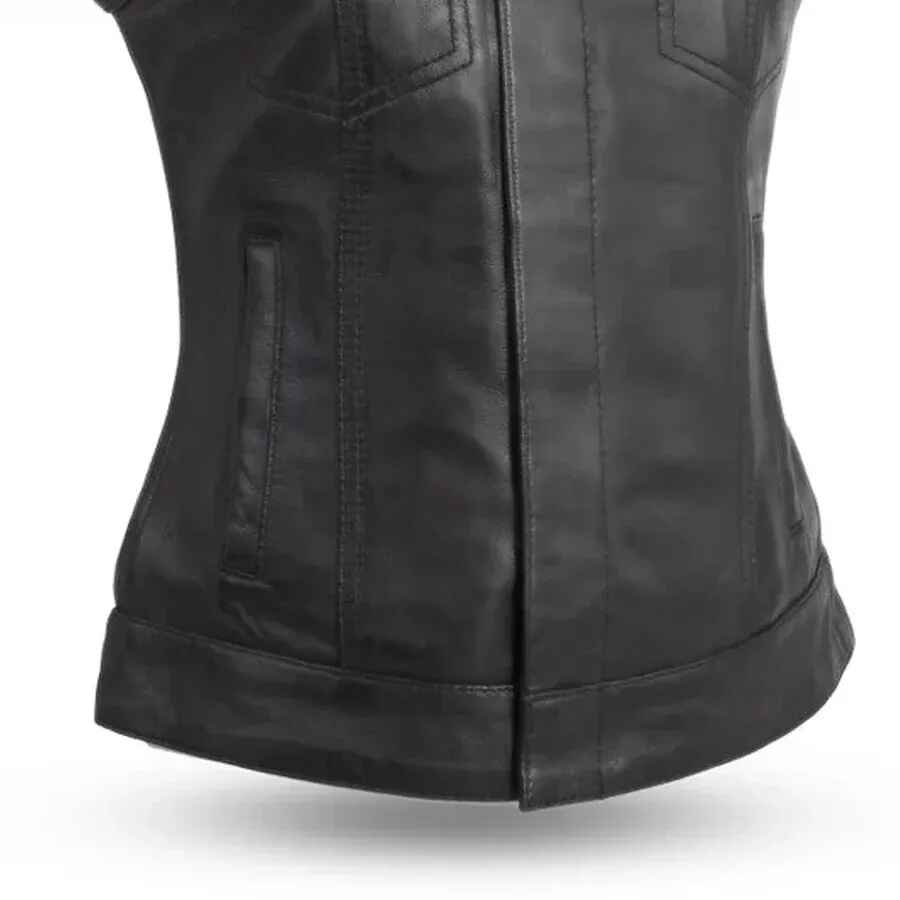 Women's Black Ludlow Leather Motorcycle Jacket