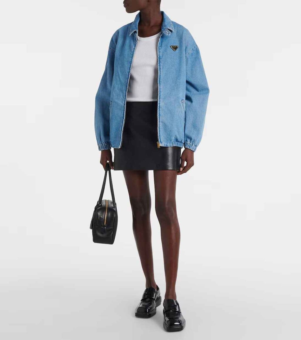 Women's Black Mini Leather Skirt - High Waisted Style