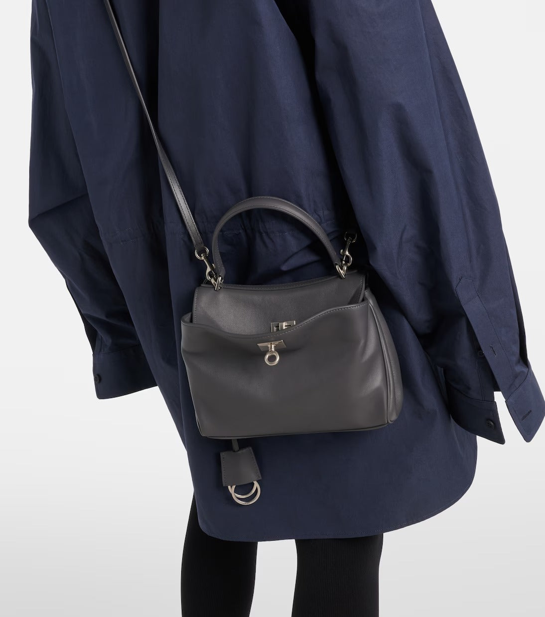 Women's Black Rodeo Mini Leather Tote Purse