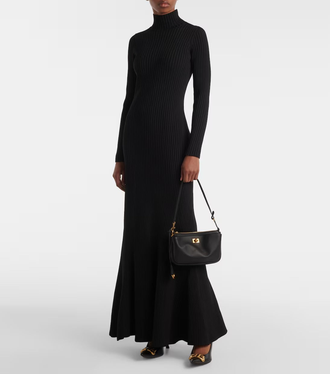 Women's Black Rodeo Sling Pochette Leather Purse