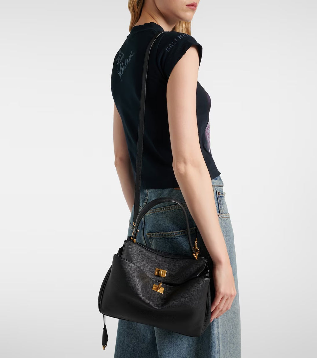 Women's Black Rodeo Small Leather Shoulder Purse