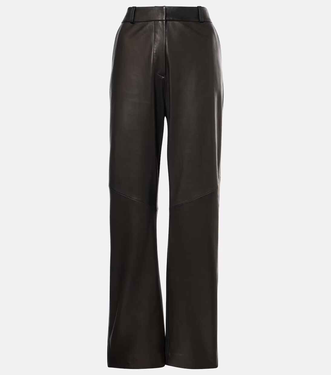 Women's Black Straight leather Pants