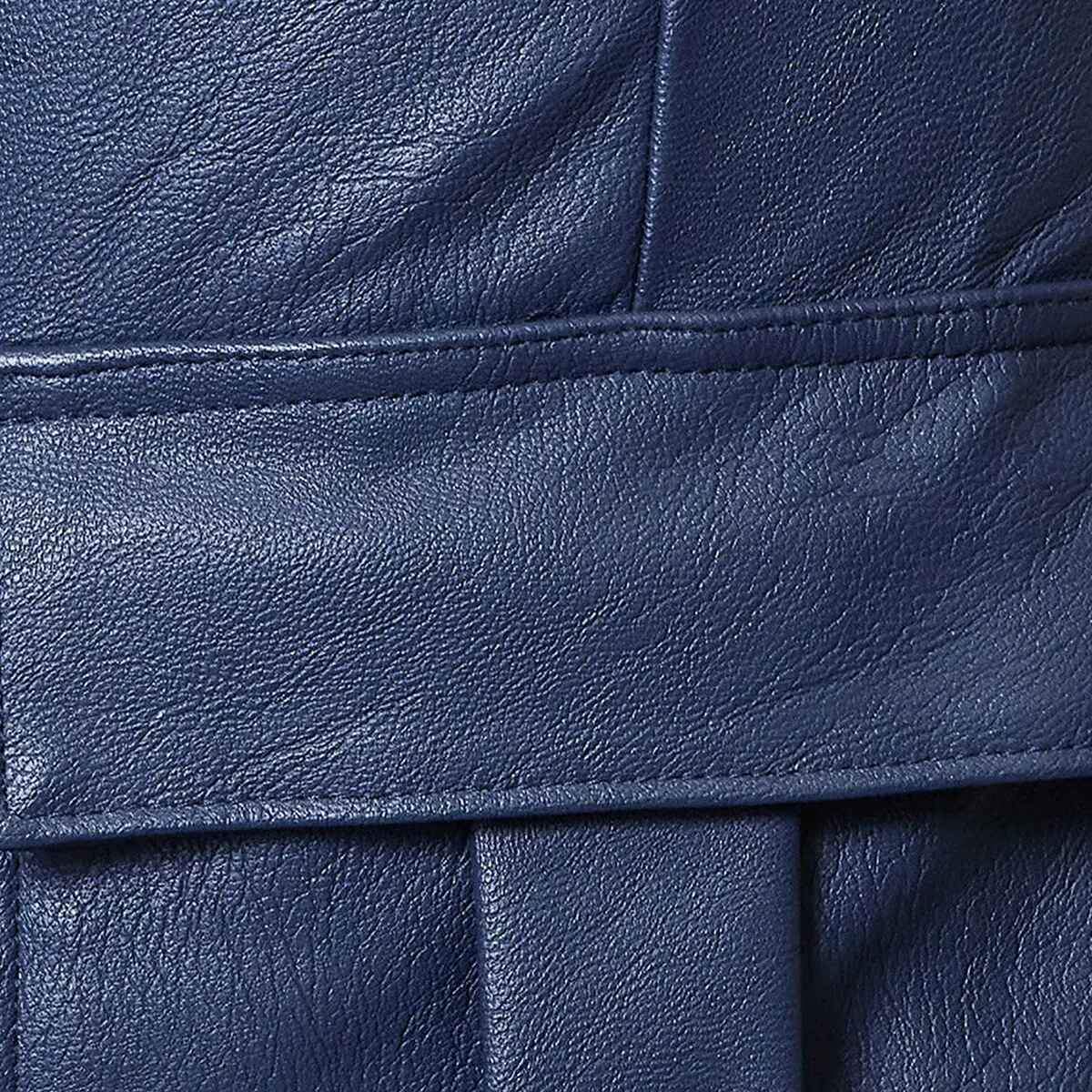 Women’s Blue Leather Cargo Pants