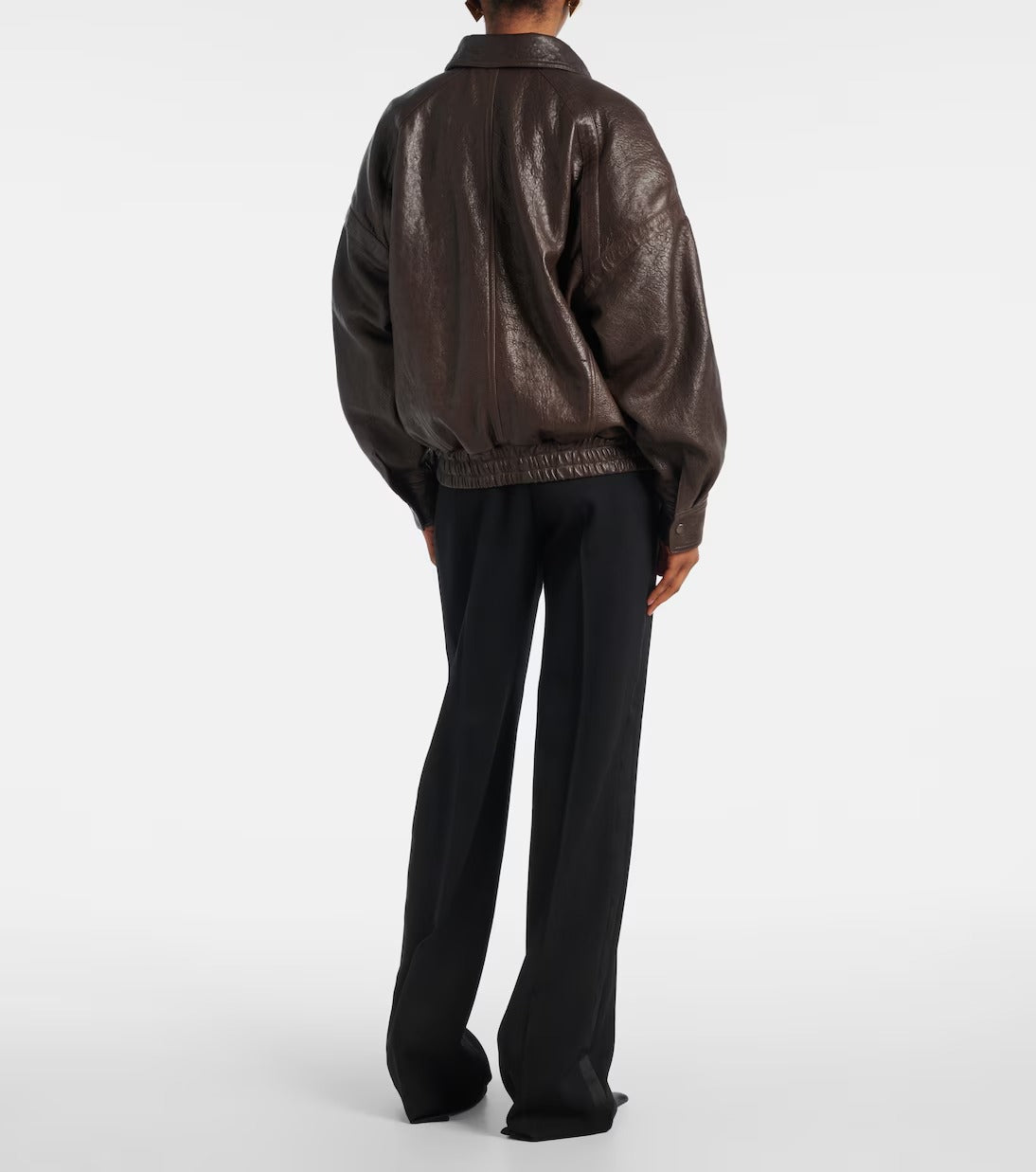 Women's Brown Aviator Bomber Leather Jacket