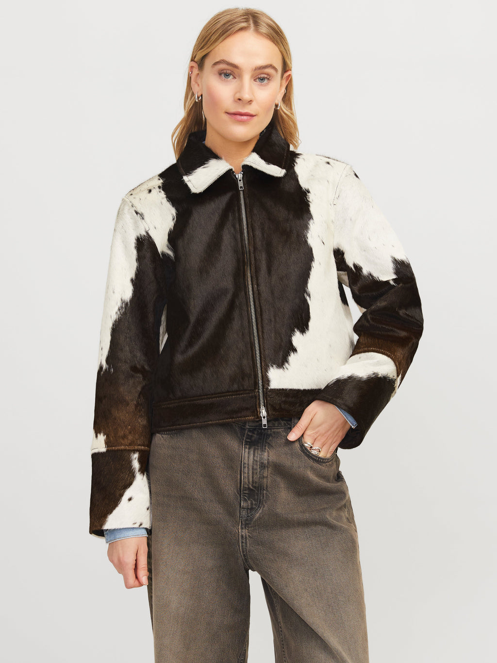 Women's Brown Cow Hide Leather Jacket