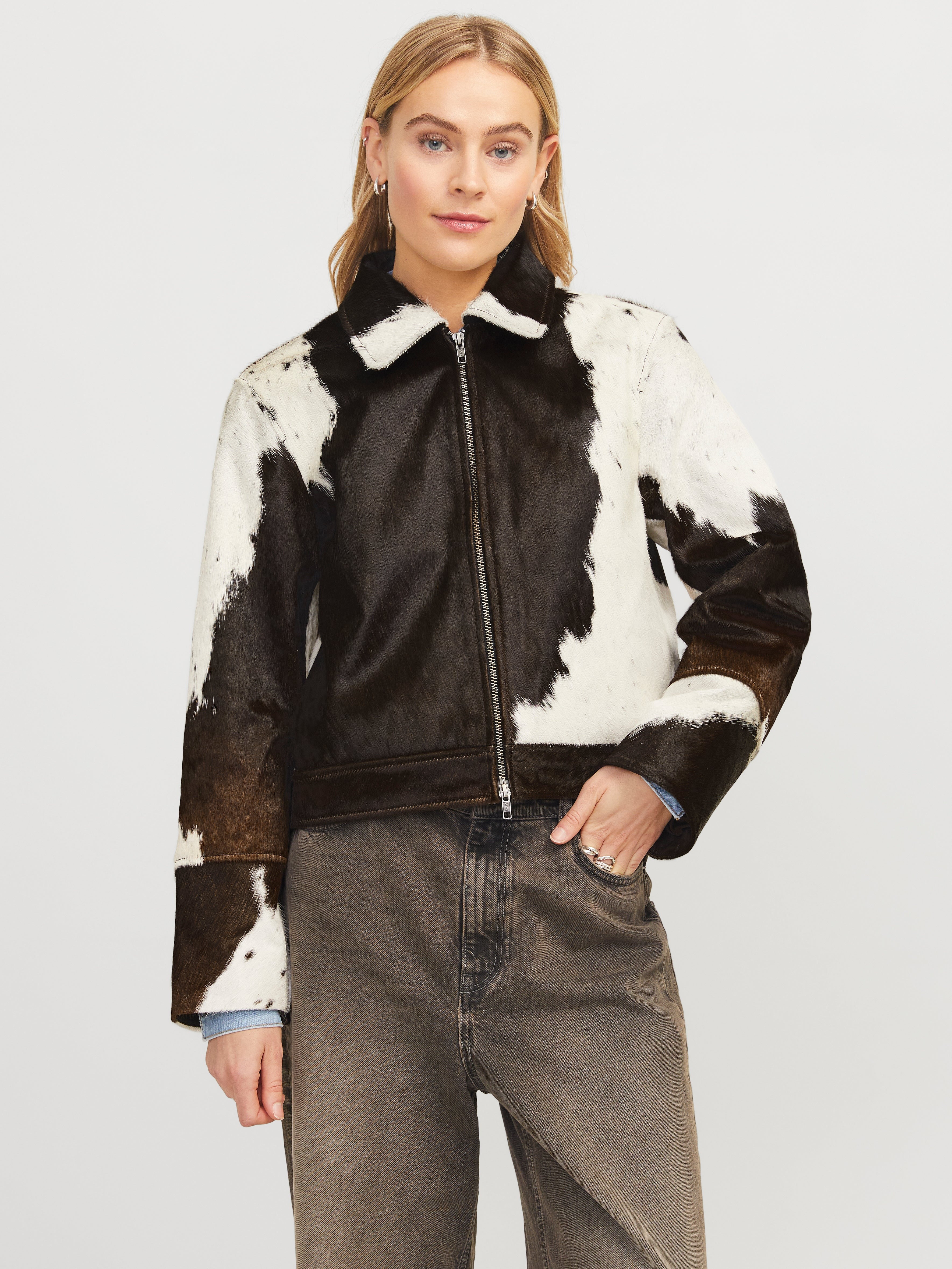 Women's Brown Cow Hide Leather Jacket