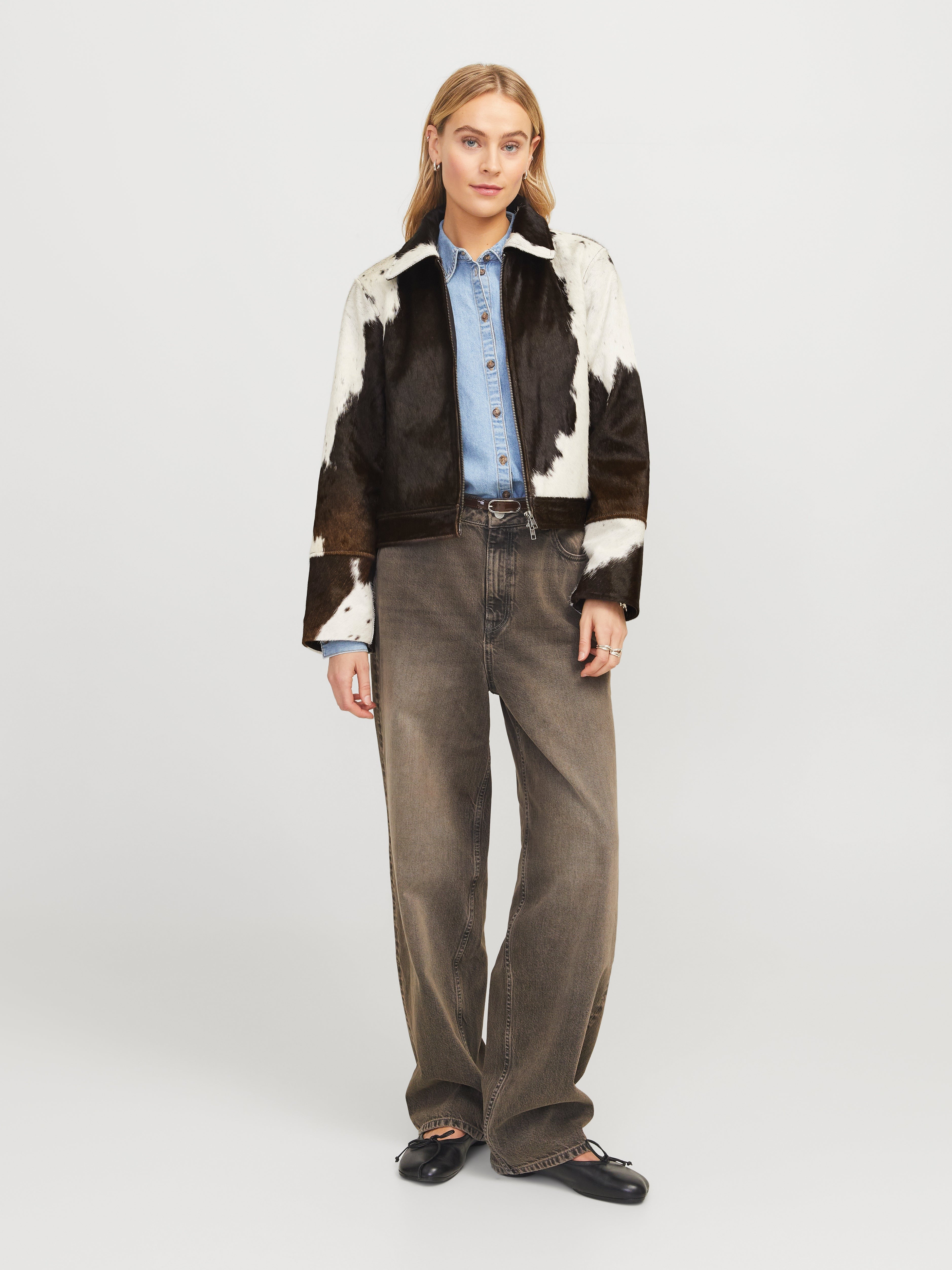 Women's Brown Cow Hide Leather Jacket