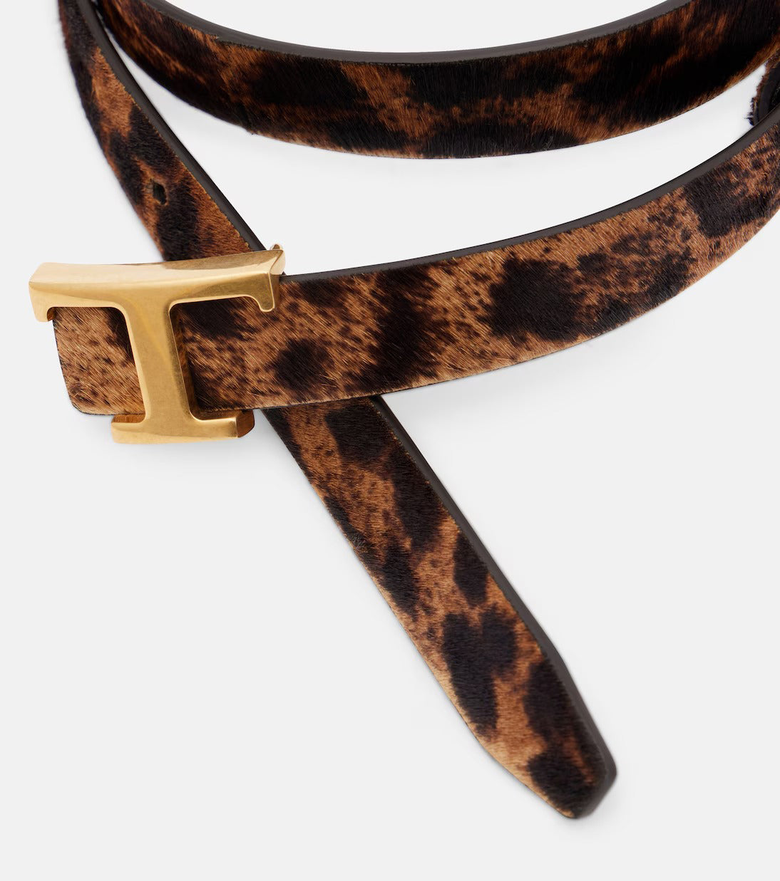 Women's Brown Cowhair Leather Belt