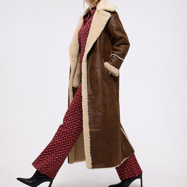 Women's Brown Fur Shearling Coat