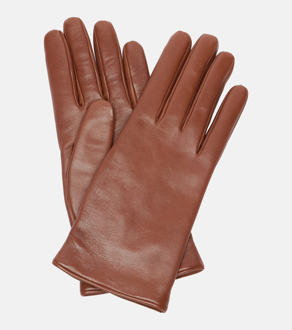 Braune Lederhandschuhe für Damen