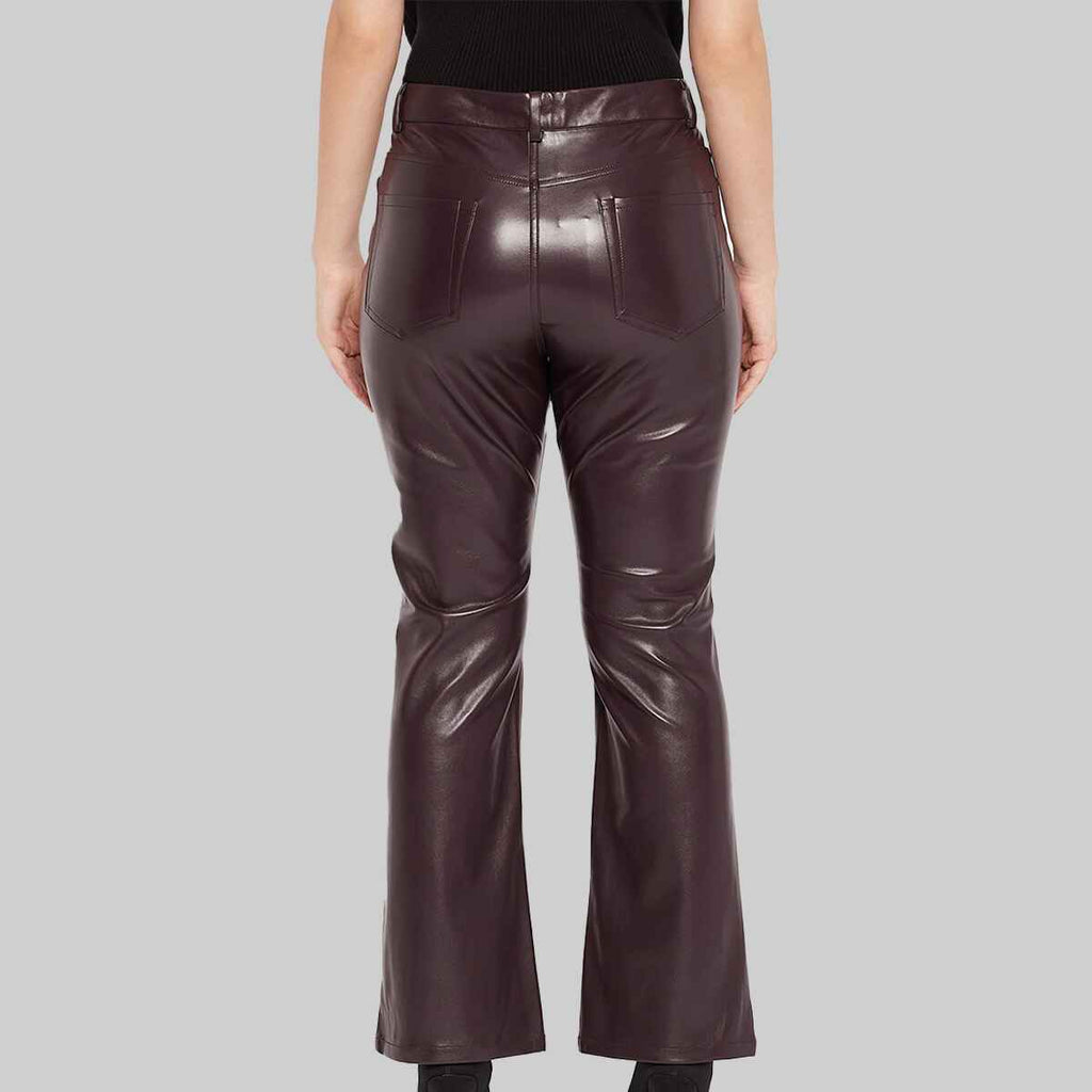 Women’s Burgundy Leather Pant